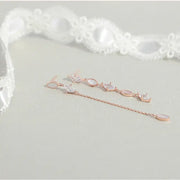 CLUE - Mother-of-Pearl Long Drop Silver Earrings - CLUE - Jewelry - Harumio