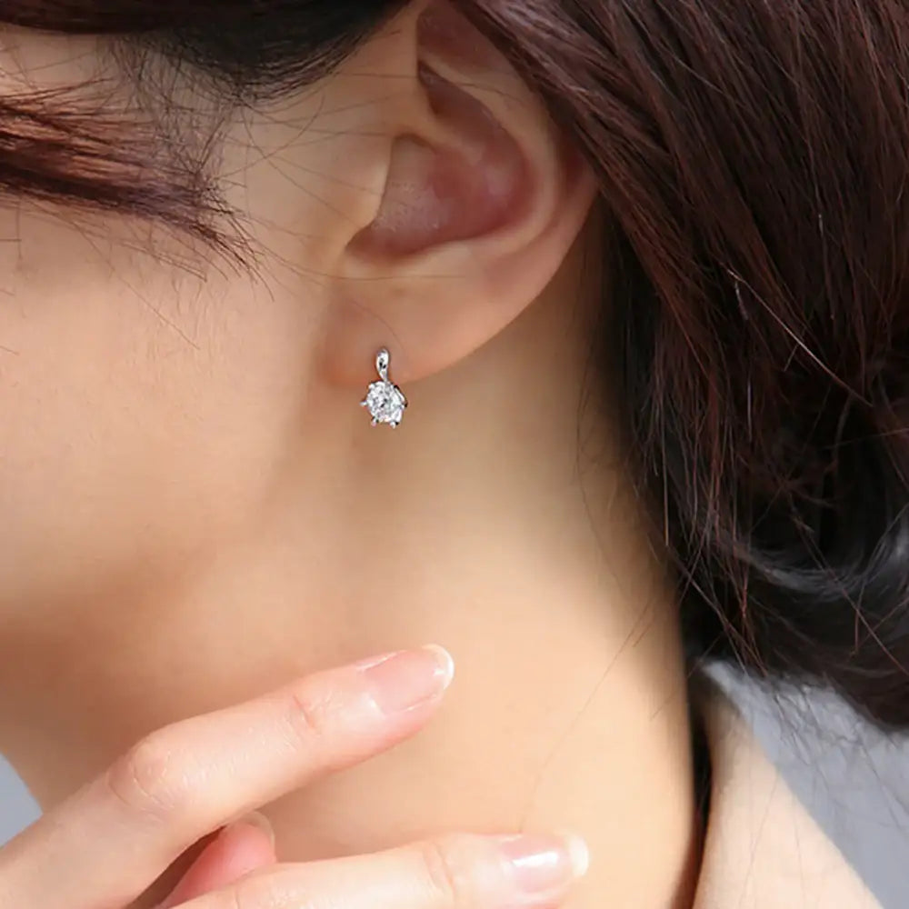 OST - Prong Setting Simulated Diamond Earring - OST - Jewelry - Harumio