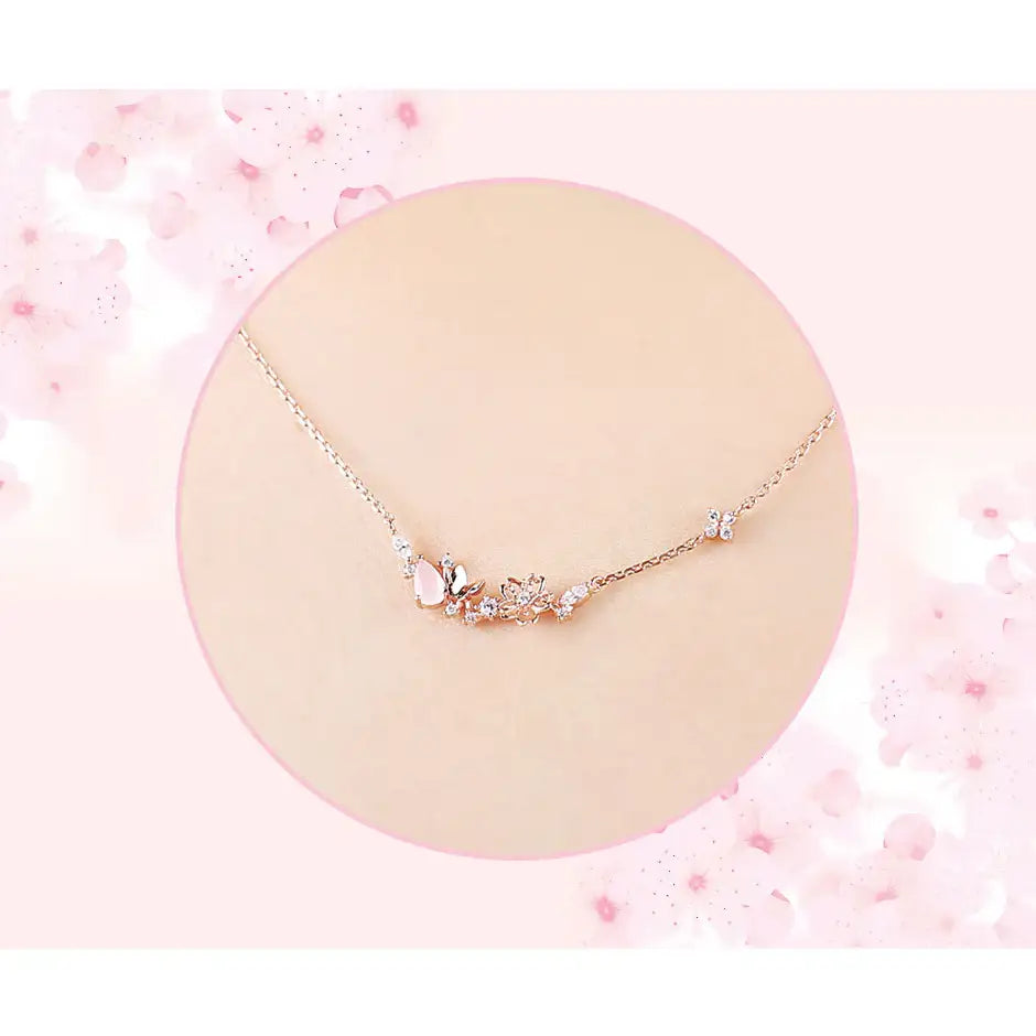 CLUE - Blooming Sakura Silver Necklace - CLUE - Jewelry - Harumio