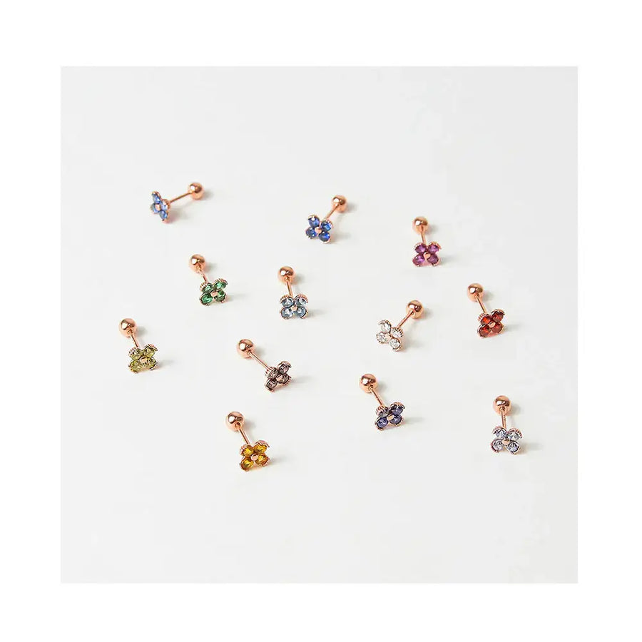 CLUE - Blossom 10K Rose Gold Ear Pierce (Birthstone) - CLUE - Jewelry - Harumio