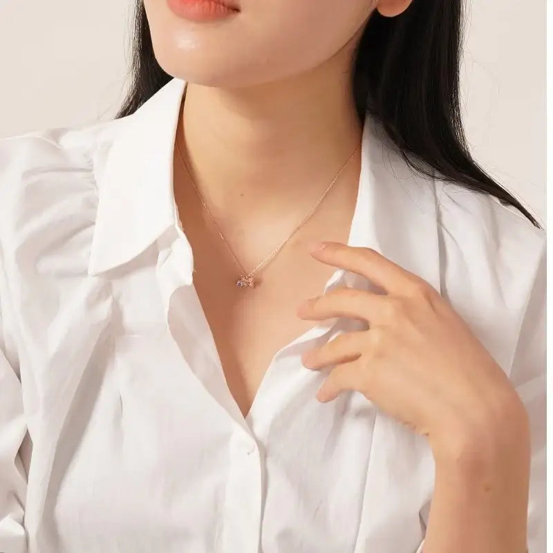 CLUE - Cubic Butterfly Shiny Silver Necklace - CLUE - Jewelry - Harumio