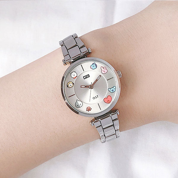 BT21 x OST - Silver Metal Watch - Group - BT21 - Watches - Harumio
