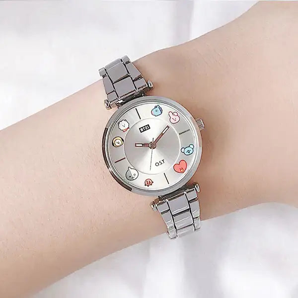 BT21 x OST - Silver Metal Watch - Group - BT21 - Watches - Harumio