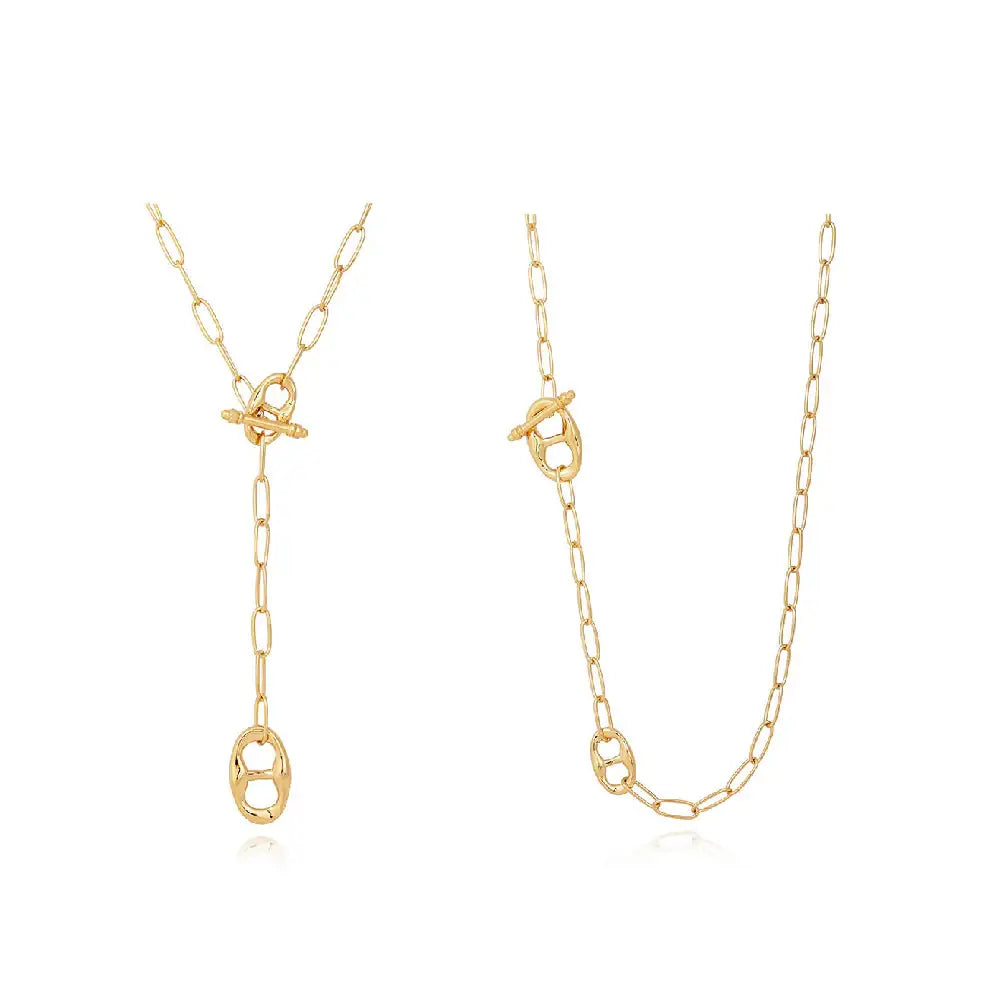 CLUE - C Collection Iconic C Drop Two-Way Long Necklace - CLUE - Jewelry - Harumio