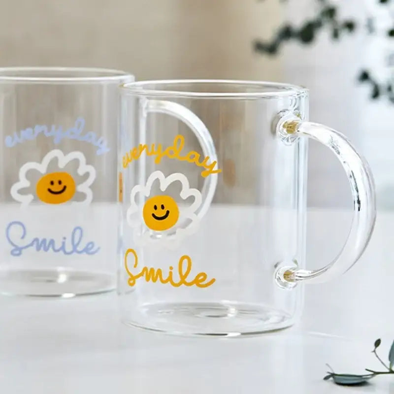 Korean ON Smile - Heat Resistant Glass Mug 2P Set