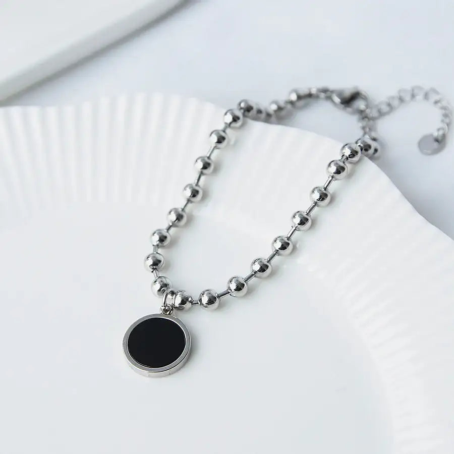CLUE - Bubble Chain Onyx Black Surgical Steel Bracelet - CLUE - Jewelry - Harumio