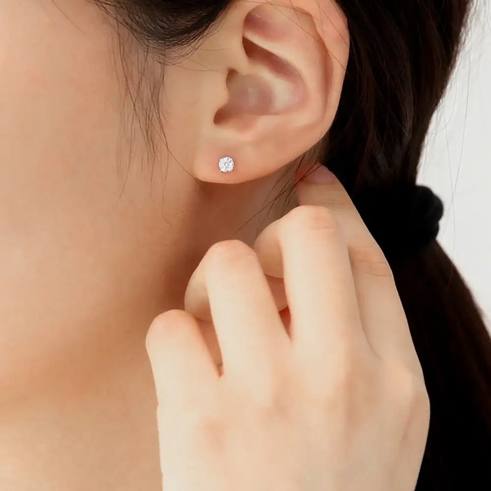 OST - Simulated Diamond 0.3ct Solitaire Ear Pierce - OST - Jewelry - Harumio