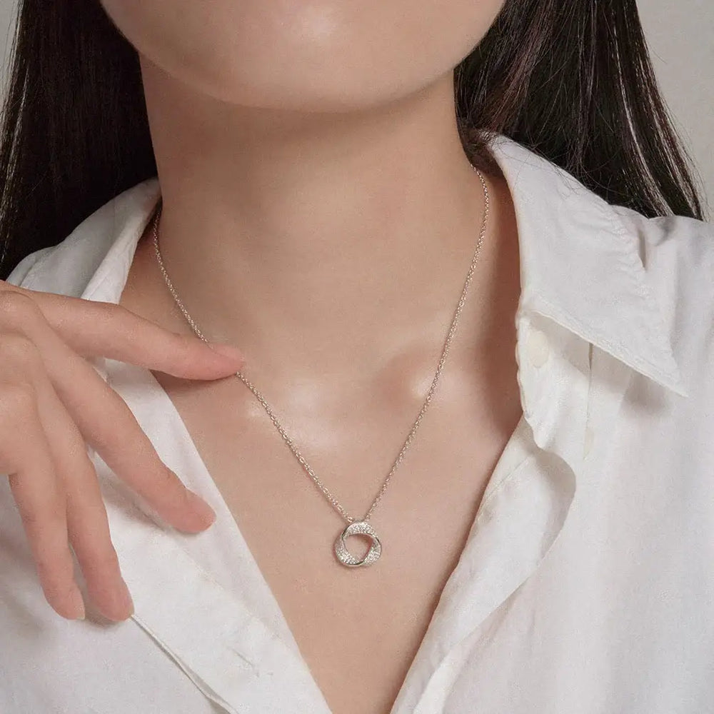 OST - Vermeil Wave Pave Cubic Necklace - OST - Jewelry - Harumio