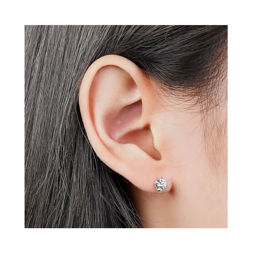 CLUE - 5mm White Cubic 10K/14K Gold Ear Pierce - CLUE - Jewelry - Harumio