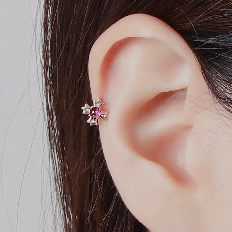 Saint Tail x Clue - Cross 10K Gold Piercing - CLUE - Jewelry - Harumio