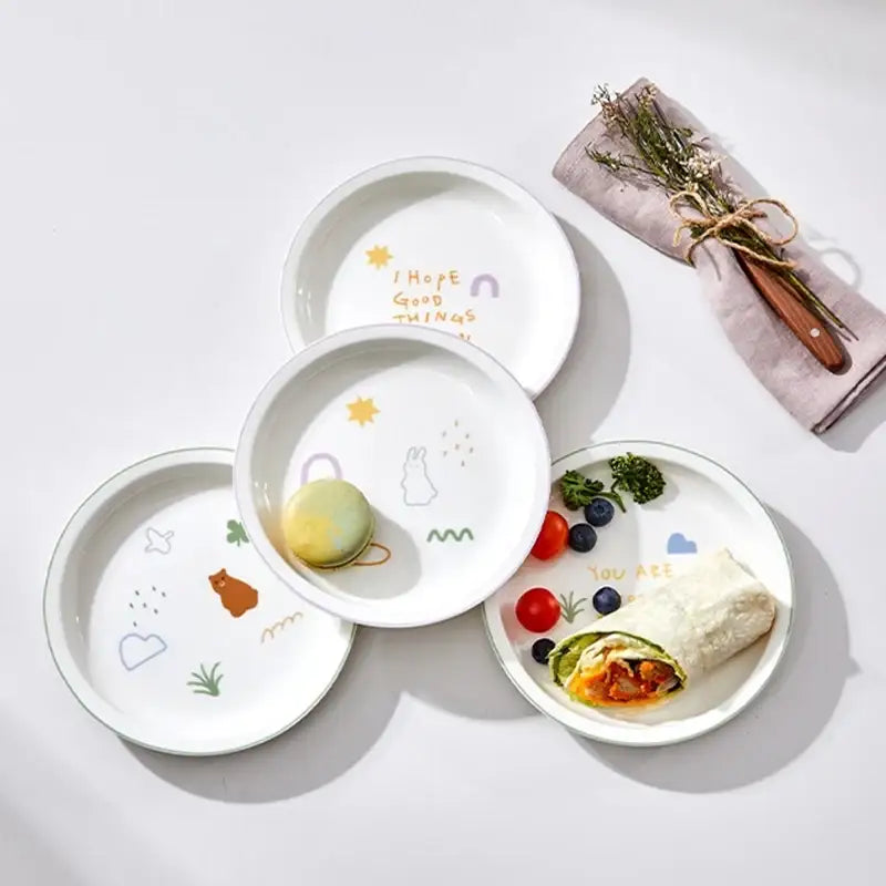 Korean Little Buddy Pom Pom - Plate 4P Set - Modern House - Plates - Harumio
