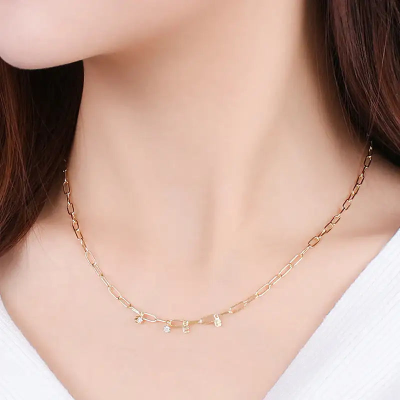 CLUE - Raindrop Cue Chain Silver Necklace - CLUE - Jewelry - Harumio