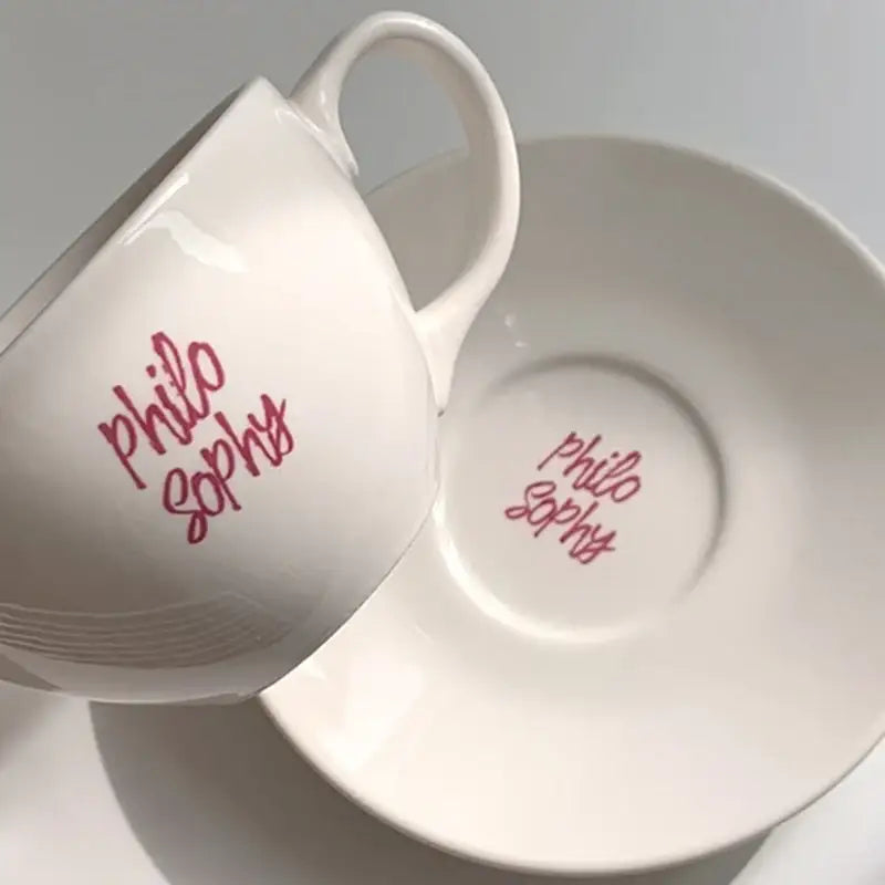 Like A Cafe - Philosophy Cafe Latte Cup & Saucer Set - Like A Cafe - Home & Living - Harumio