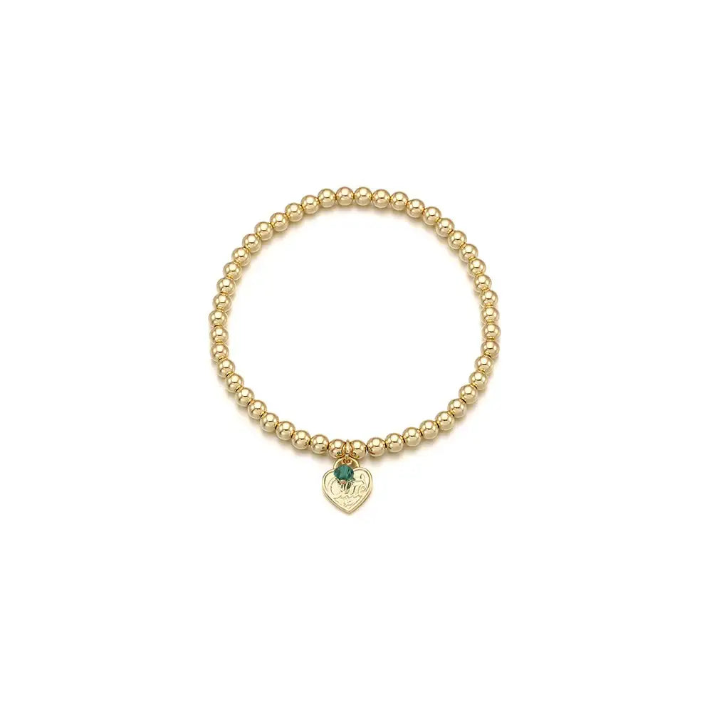 CLUE - 14K Gold Filled Eternal Emerald Stone Heart Bracelet - CLUE - Jewelry - Harumio