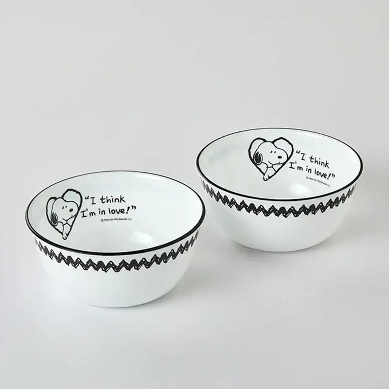 Corelle x Peanuts - Snoopy and Charlie - Noodle Bowl 2P Set - Modern House - Tableware - Harumio