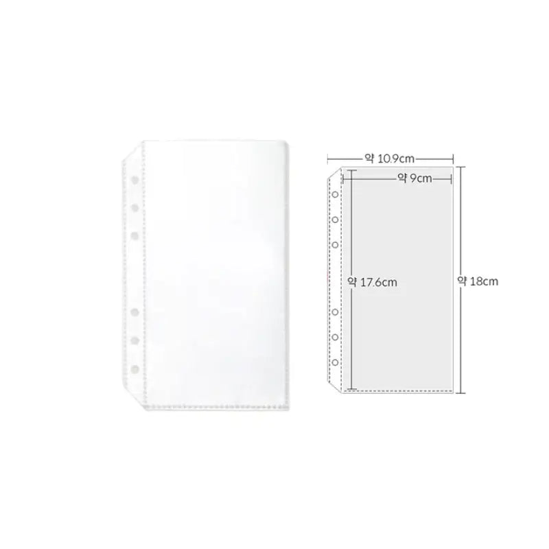 Yudaeng - A6 - 6 Hole Diary Clear File Storage Inlay - Yudaengdotcom - Binder Pockets - Harumio