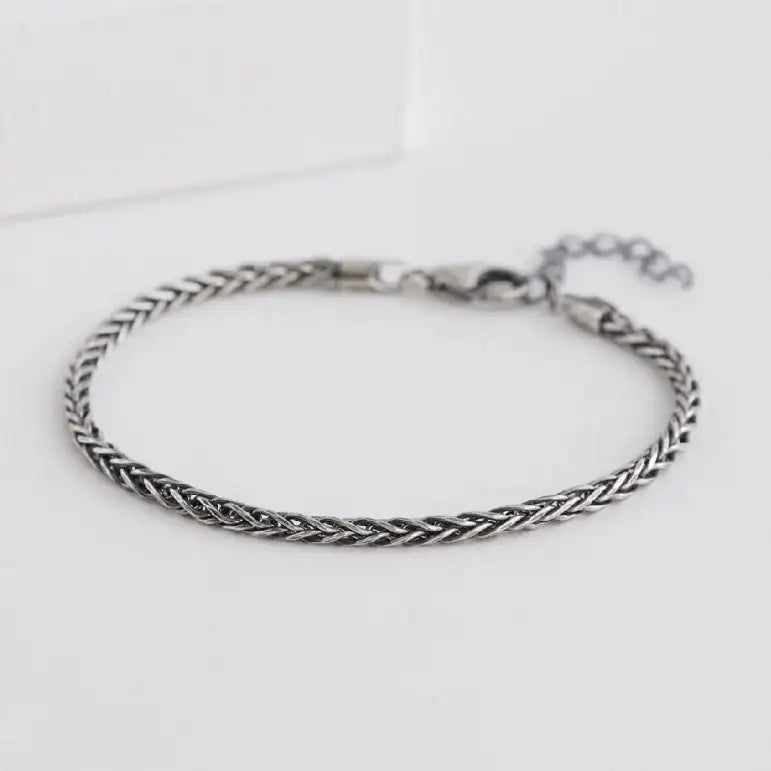 CLUE - Cutting Chain Couple Silver Bracelet - CLUE - Jewelry - Harumio