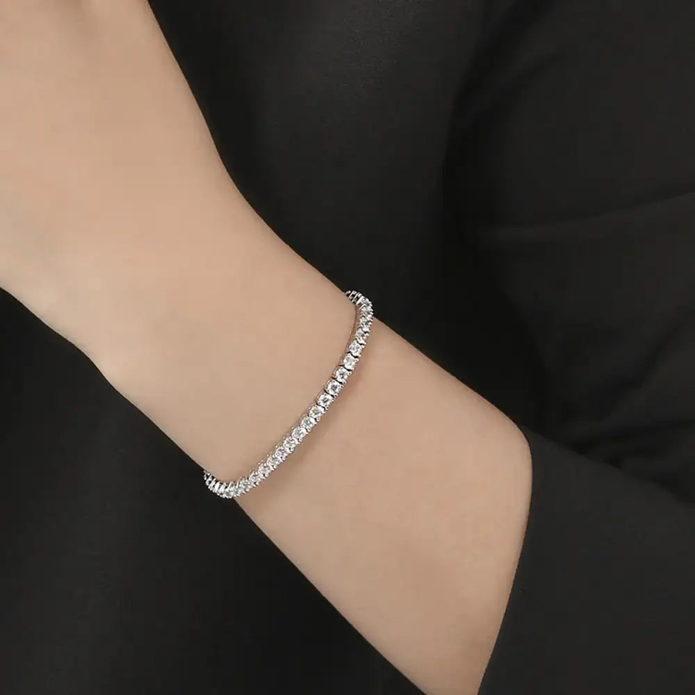 OST - Simulated Diamond Prong Chain Bracelet