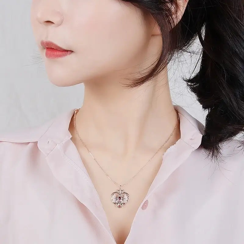 Saint Tail x Clue - Saint Heart Wing Silver Necklace - CLUE - Jewelry - Harumio