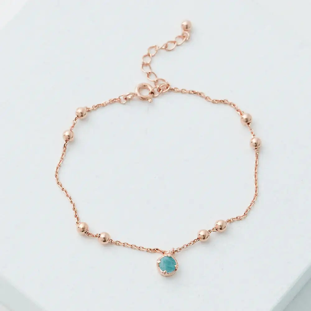 CLUE - Wish Spell Natural Stone Ball Chain Silver Bracelet - CLUE - Jewelry - Harumio