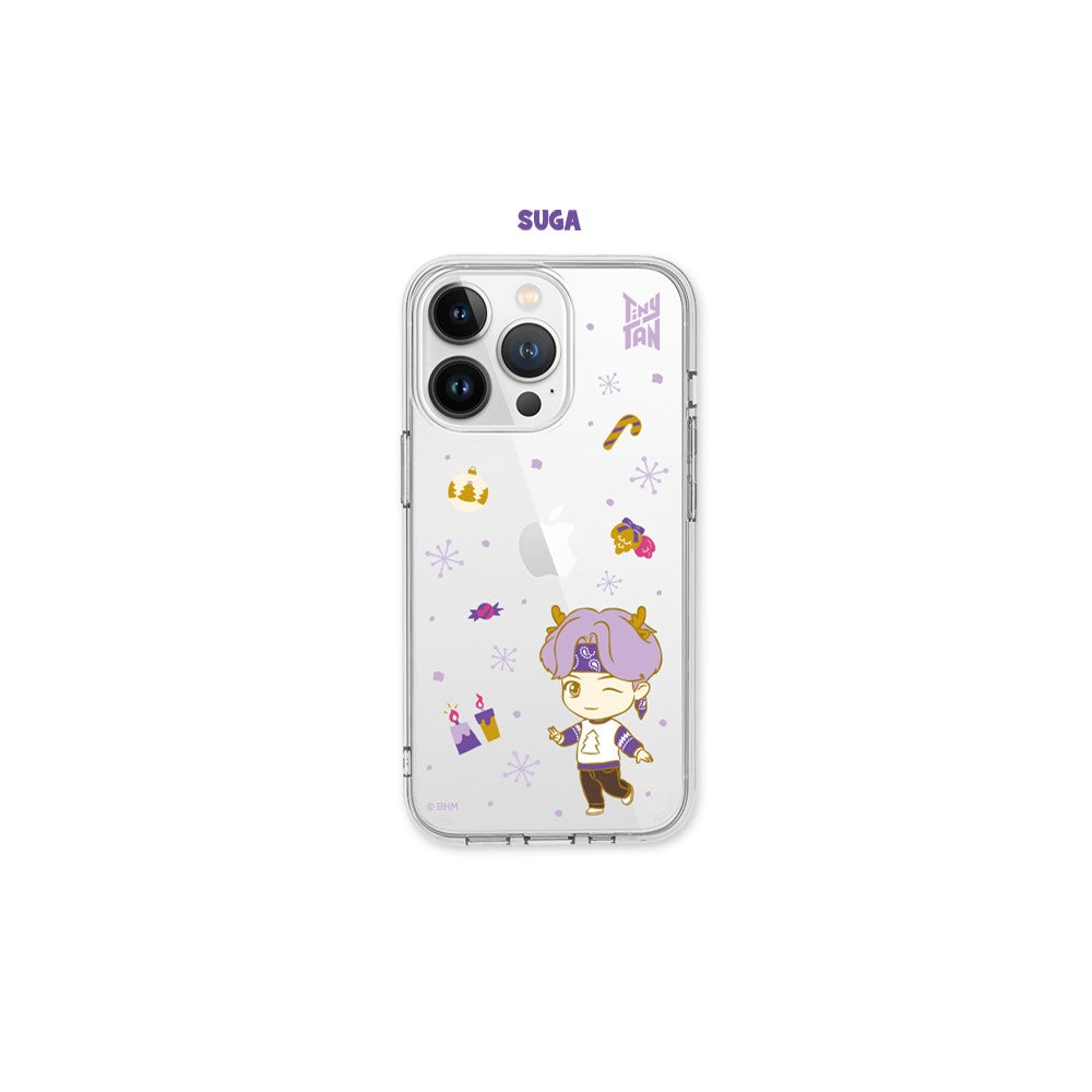 BTS - TinyTAN Purple Holidays Clear Soft Phone Case (iPhone)