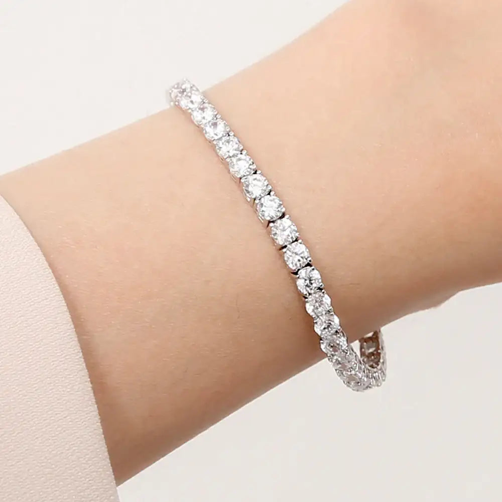 OST - Simulated Diamond Prong Chain Bracelet