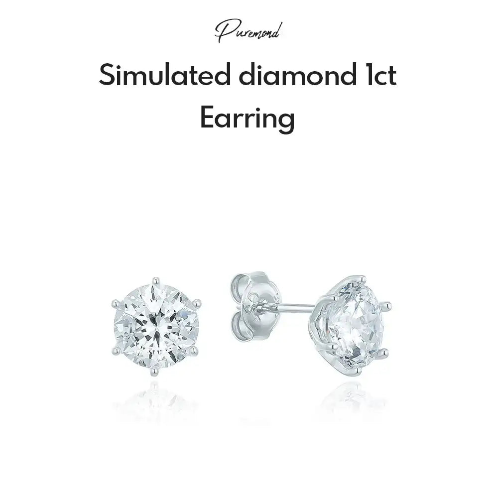 OST - Simulated Diamond Solitaire Women's Earrings - OST - Jewelry - Harumio
