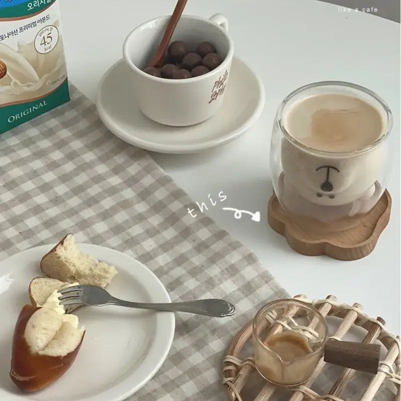 Like A Cafe - Wood Bear Coaster - Like A Cafe - Home & Living - Harumio