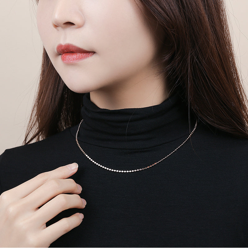 CLUE - Alli Long Neck Dot Layered Silver Necklace