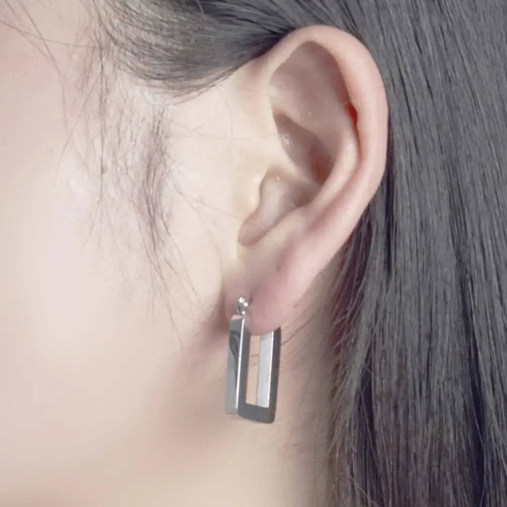 OST - Basic Square One Touch Earring - OST - Jewelry - Harumio