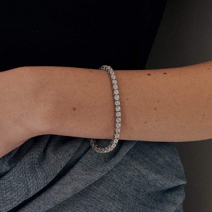 OST - Simulated Diamond Silver Tennis Bracelet (4mm) - OST - Jewelry - Harumio