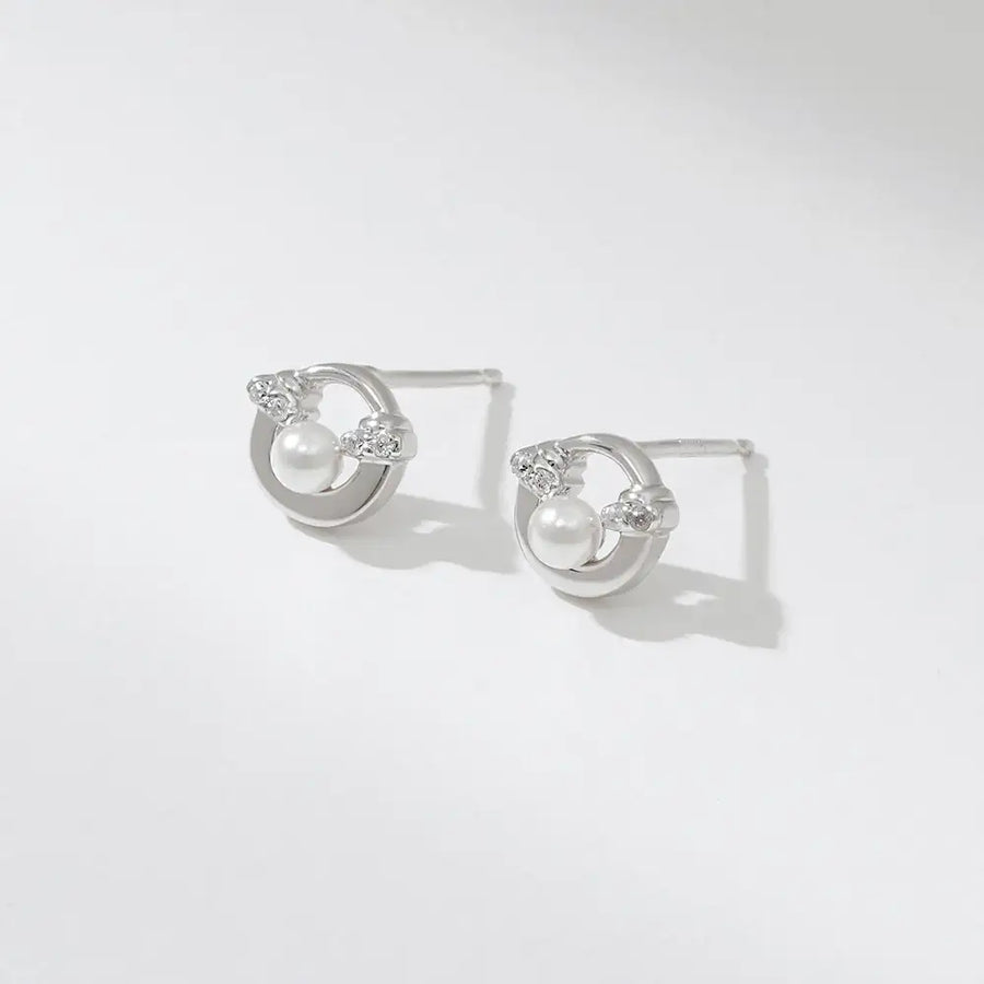 OST - Lucky Rock Horseshoe Pearl Earring - OST - Jewelry - Harumio