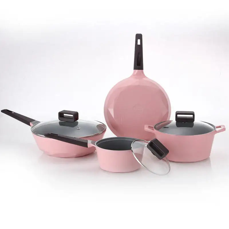 Neoflam - Rose Pink Cookware Set Of 4 - Neoflam - Cookware sets - Harumio