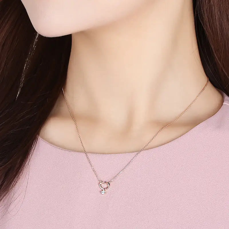 CLUE - Glossy Heart Silver Necklace - CLUE - Jewelry - Harumio