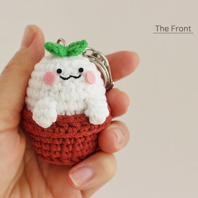 Ikmyeong - Flower Pot Hand-Knitted Bag Ring