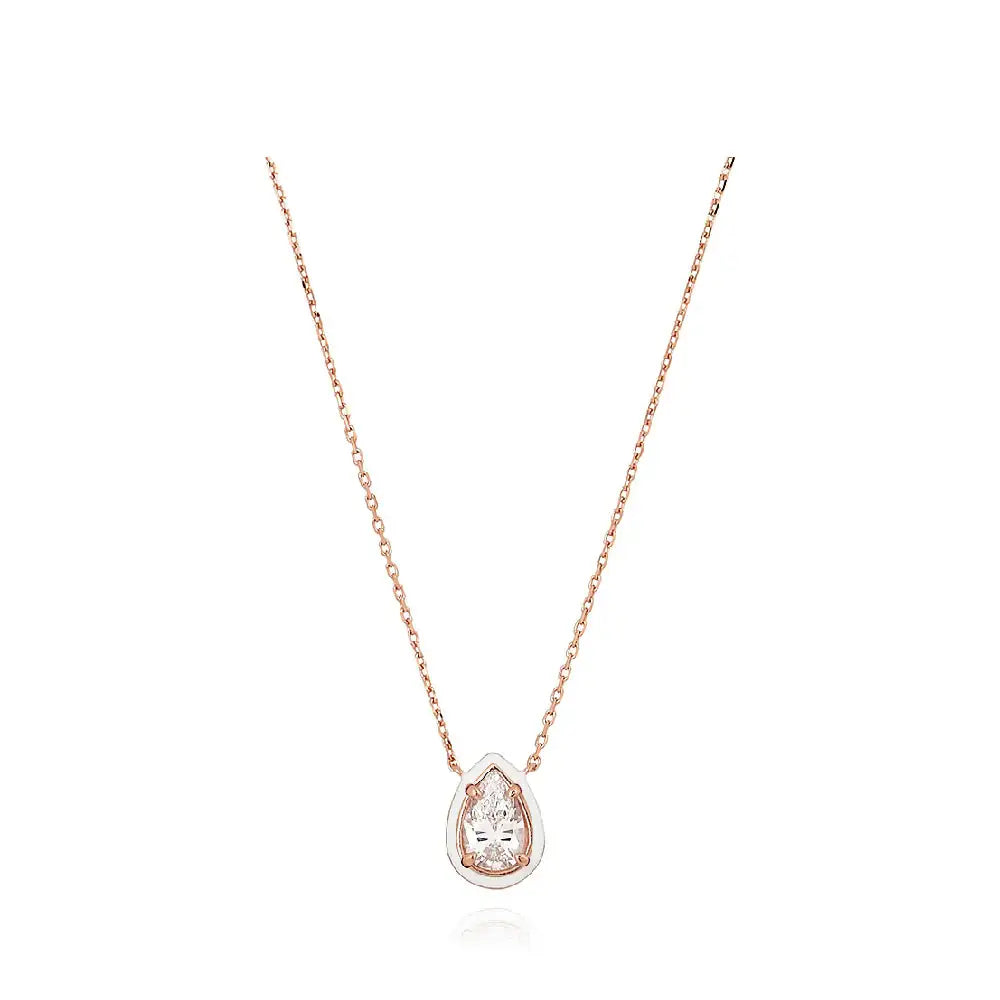 CLUE - C Collection Big Size Color Drop Stone Silver Necklace - CLUE - Jewelry - Harumio