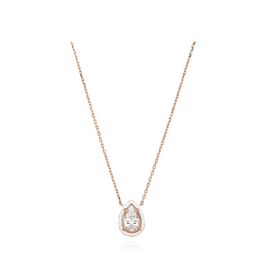 CLUE - C Collection Big Size Color Drop Stone Silver Necklace - CLUE - Jewelry - Harumio