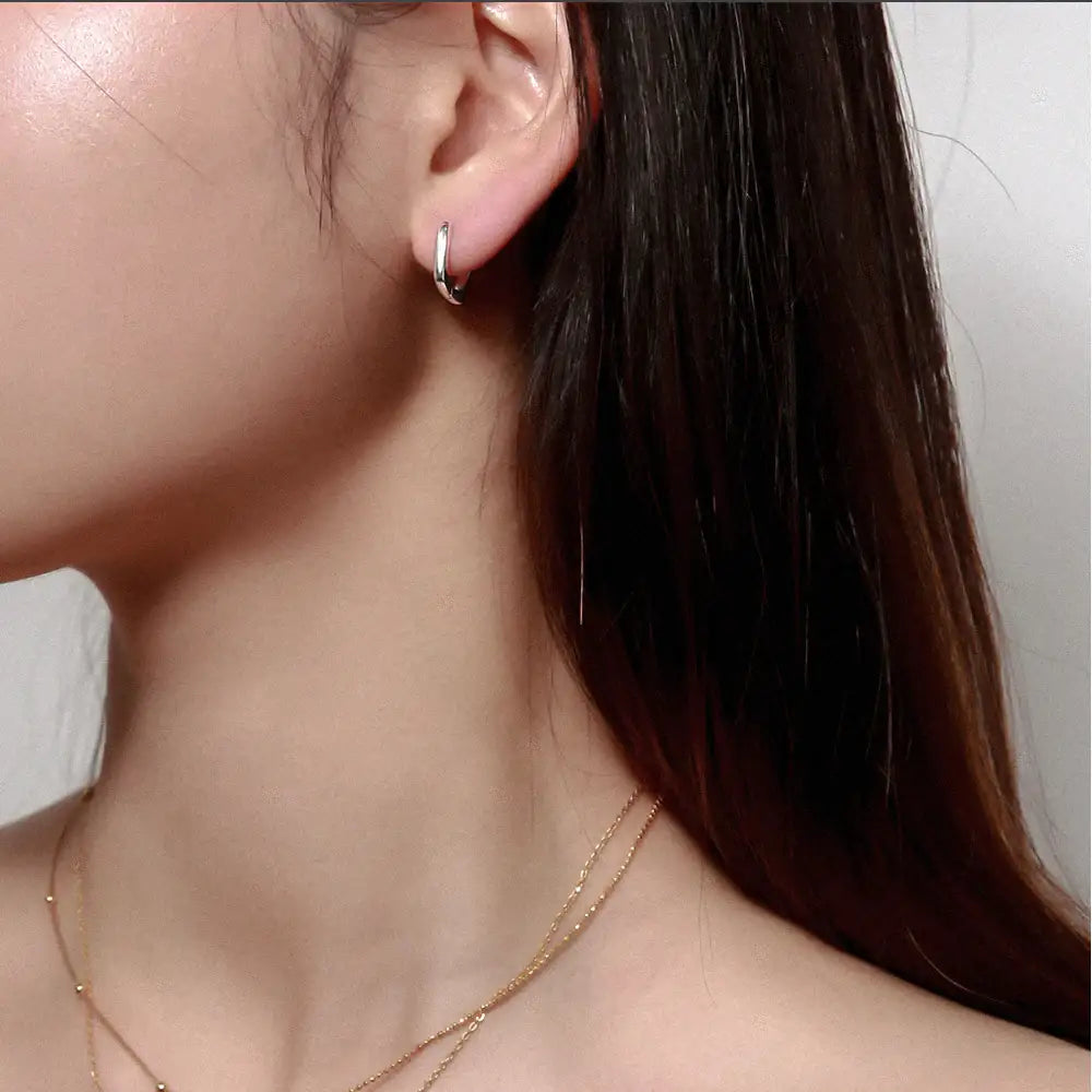 OST - Unique Square Silver Ring Earrings - OST - Jewelry - Harumio