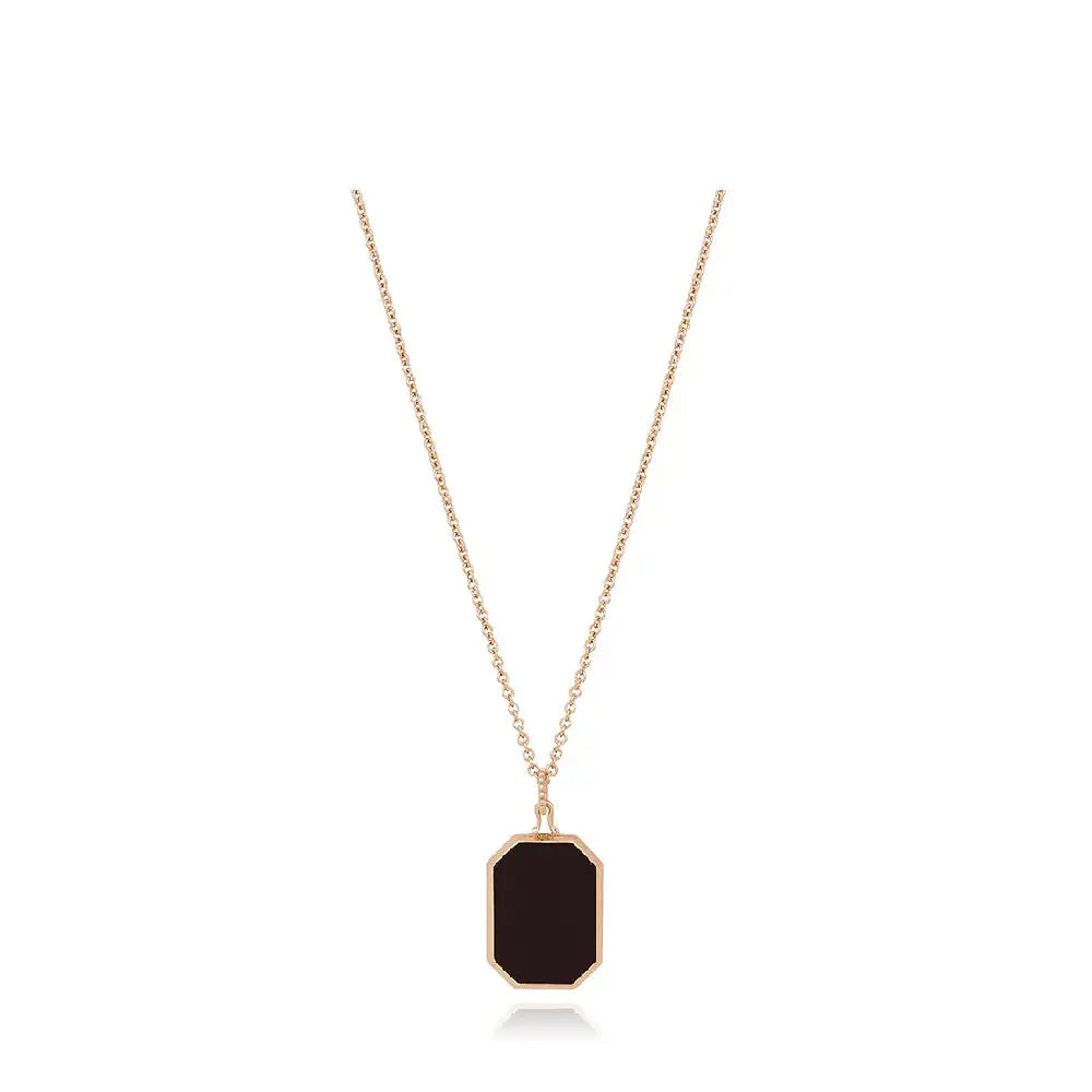 CLUE - C Collection Black Onyx Big Pendant Long Necklace - CLUE - Jewelry - Harumio