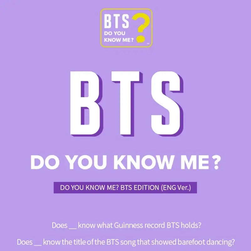 BTS - Do You Know Me? BTS Edition - BTS - Games & Hobbies - Harumio