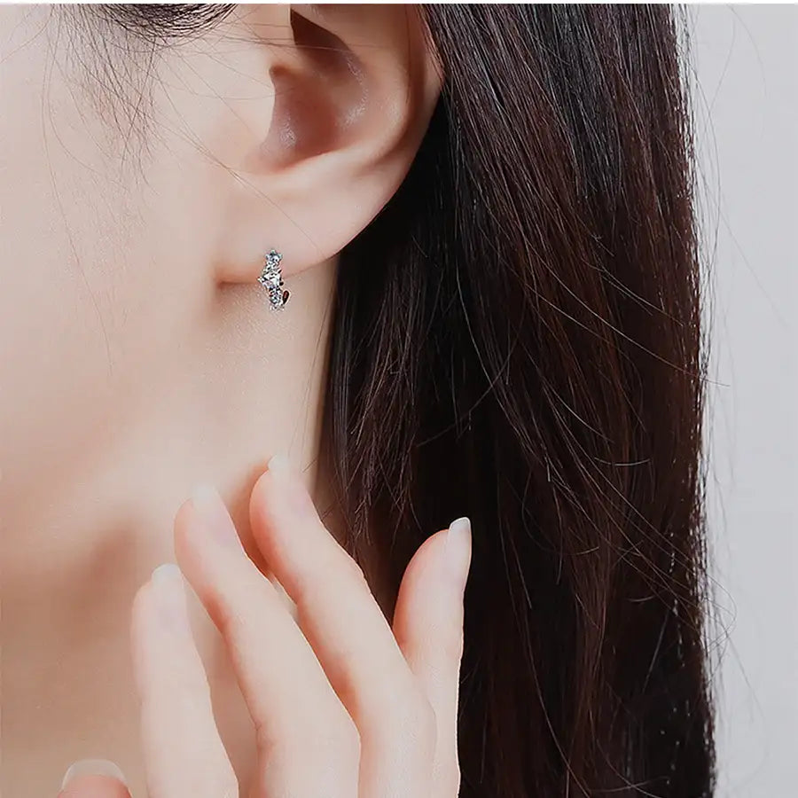 CLUE - Crystal Aqua Silver Earrings - CLUE - Jewelry - Harumio