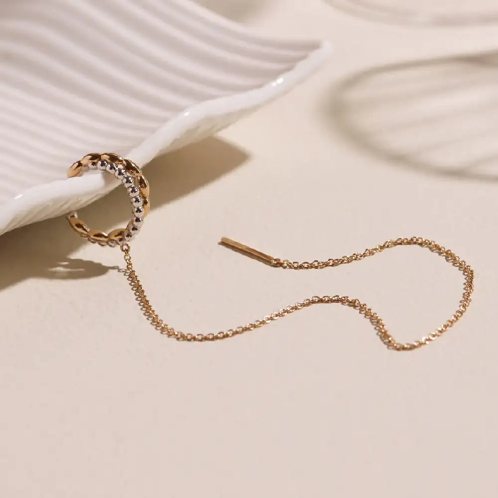 CLUE - Collection Unique Ear Cuff Chain Silver Earrings - CLUE - Jewelry - Harumio