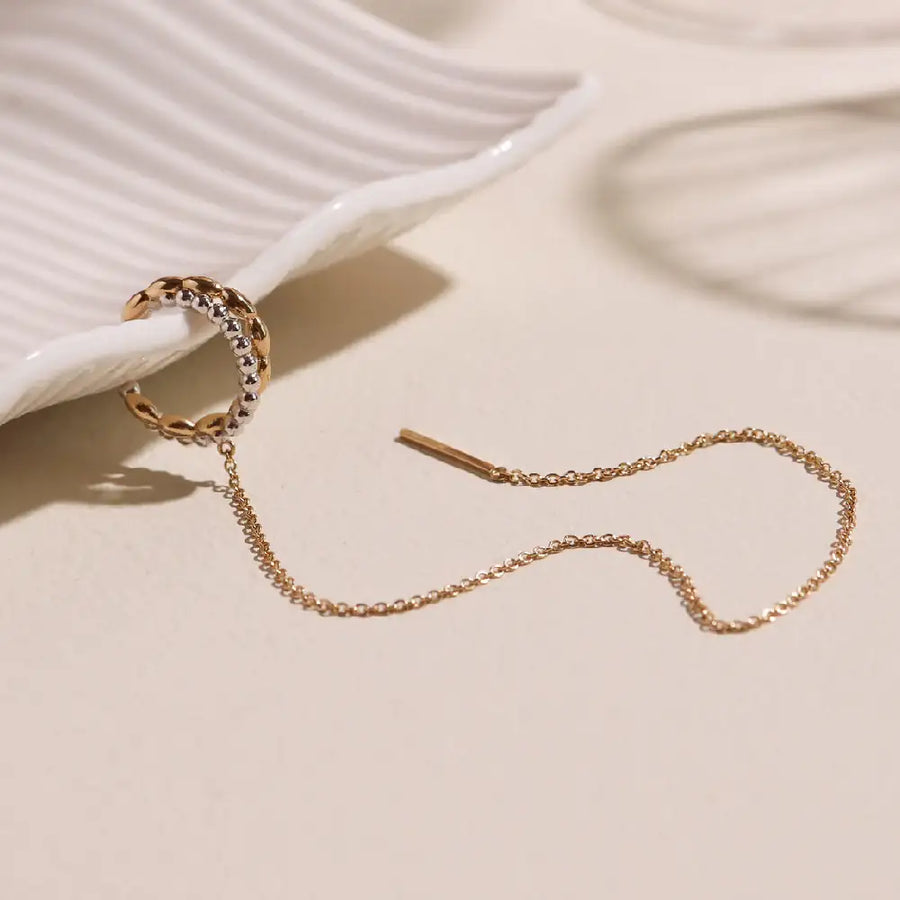 CLUE - Collection Unique Ear Cuff Chain Silver Earrings - CLUE - Jewelry - Harumio