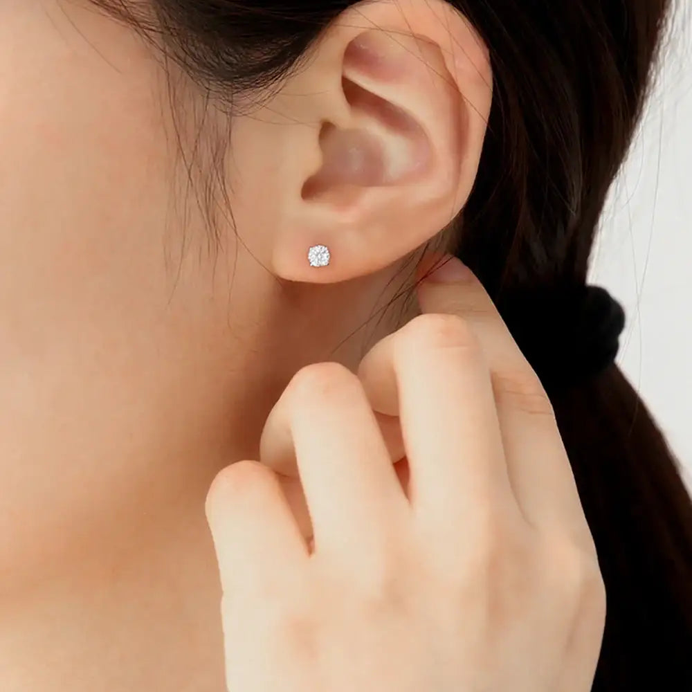 OST - Simulated Diamond 0.3ct Solitaire Ear Pierce - OST - Jewelry - Harumio