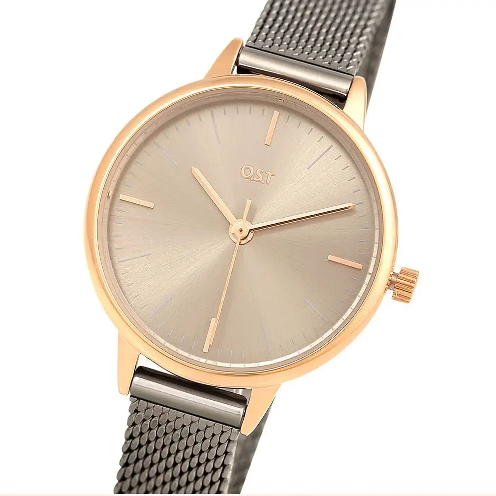 OST - Chic Black Women's Mesh Watch (Love Blossom) - OST - Watch - Harumio