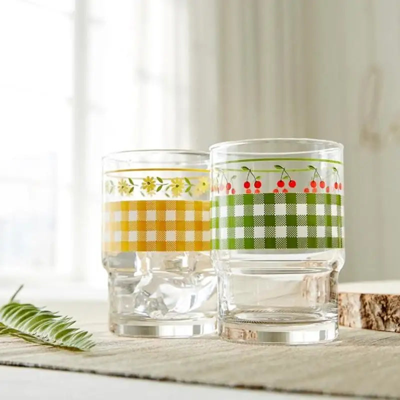 Korean Picnic Day - Stackable Glass Cup - Modern House - Kitchenware - Harumio