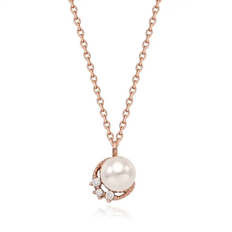 CLUE - Pearl Cubic Silver Necklace - CLUE - Jewelry - Harumio
