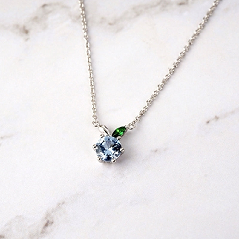 Green Apple Paradise - Silver Necklace