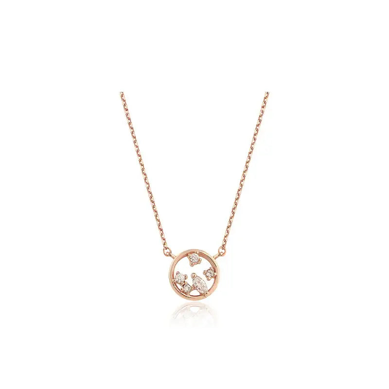CLUE - Round Freezing Cubic Silver Necklace - CLUE - Jewelry - Harumio