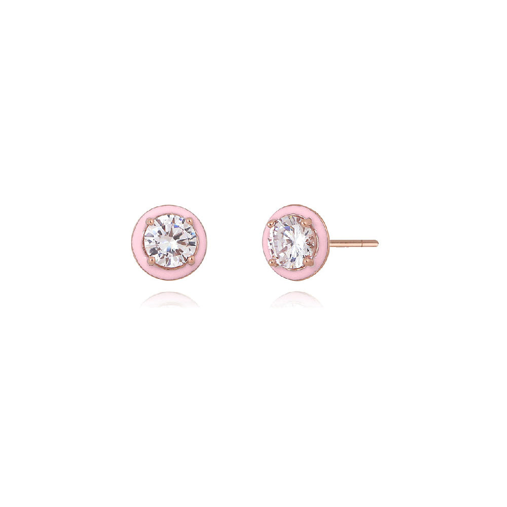 CLUE - Collection Color One Point Silver Earrings